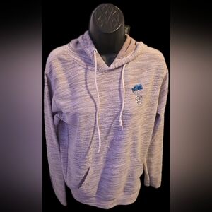 Gray Hoodie with Blue Butterfly Embroidery